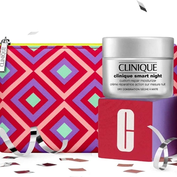 Clinique Skincare Clinique Gift Set Smart Night New Cosmetics Bag